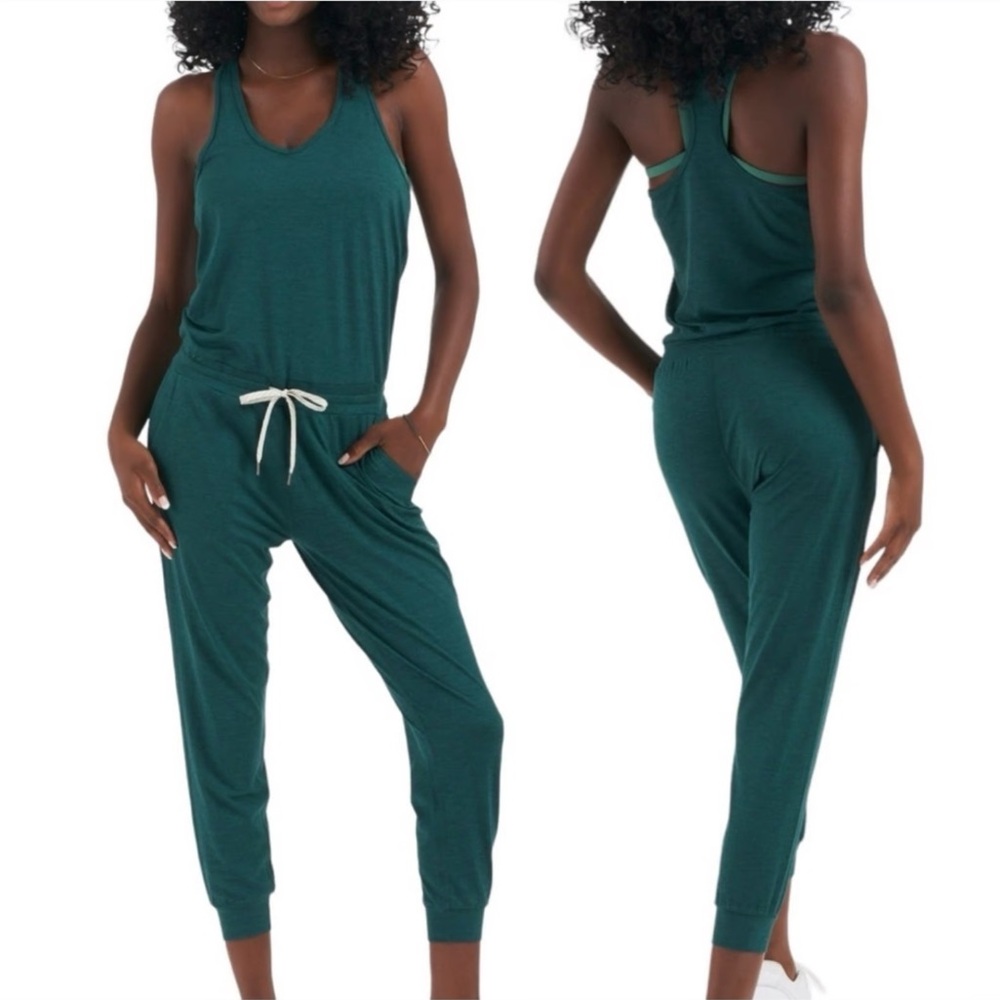 Vuori Lux Jumpsuit in Jade Heather
